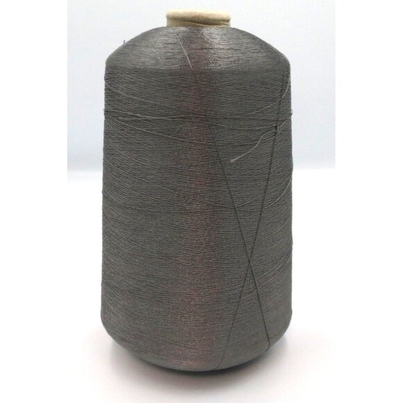 Burke Mills VTG 80s Brt. Poly Grey Embroidery Thread 135/2 Lg Cone 601grs - Picture 1 of 3